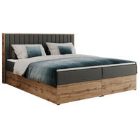 BOXBETT ALBERO 4 - 140/200 Dunkelgrau Kunstleder - H3 - Dunkelgrau, Holz/Textil (140/200cm) - MKS
