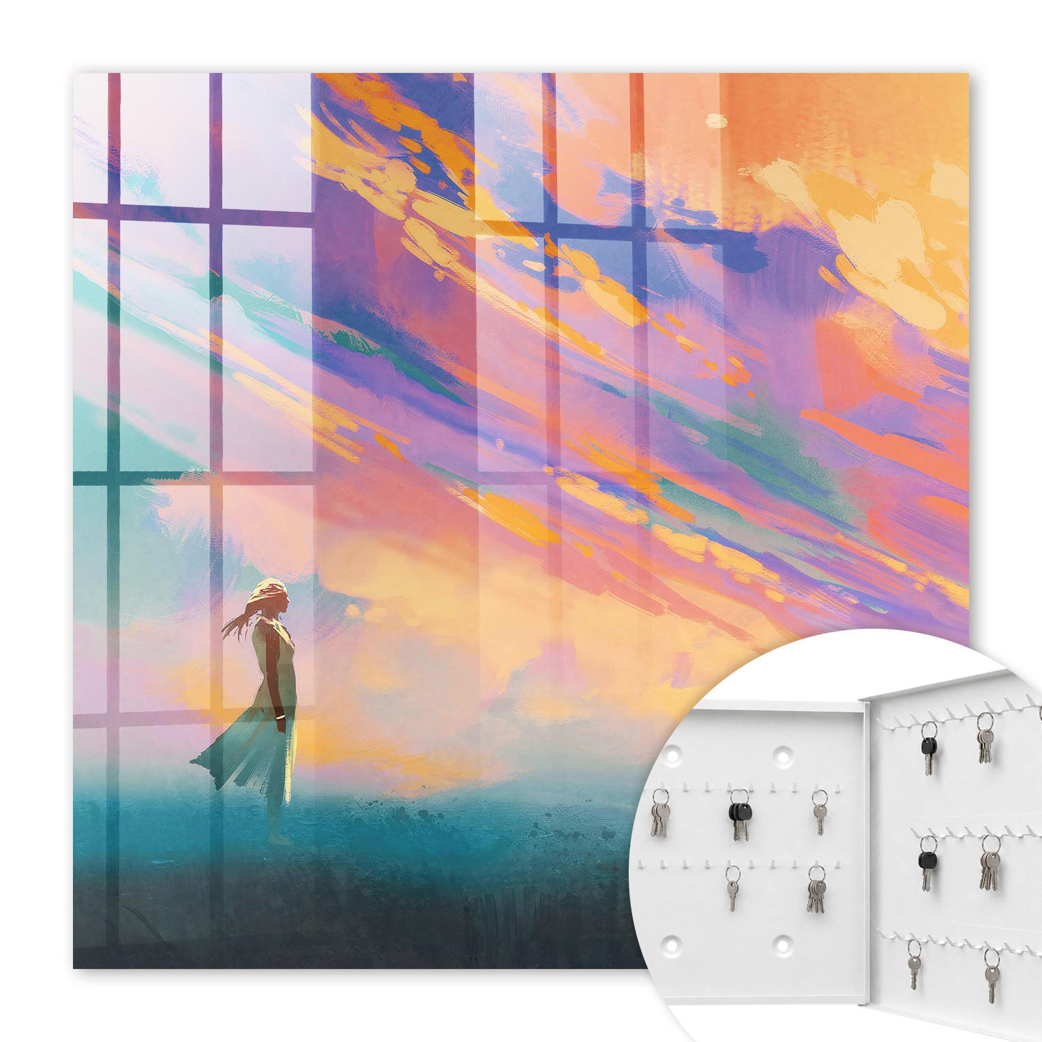 Tulup Schlüsselbox Orange 30x30x5 cm