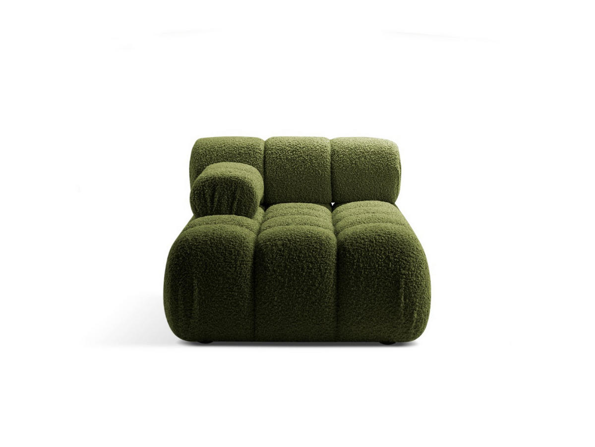 CHAISELONGUE links Bellis aus Boucle grün - Grün, Textil (94/70/155cm) - Micadoni