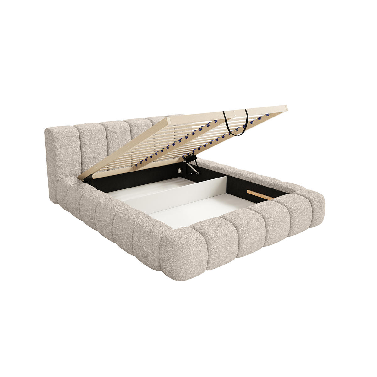 POLSTERBETT Goa 200x200 cm, Creme - Creme, Textil (200/200cm) - Fedve