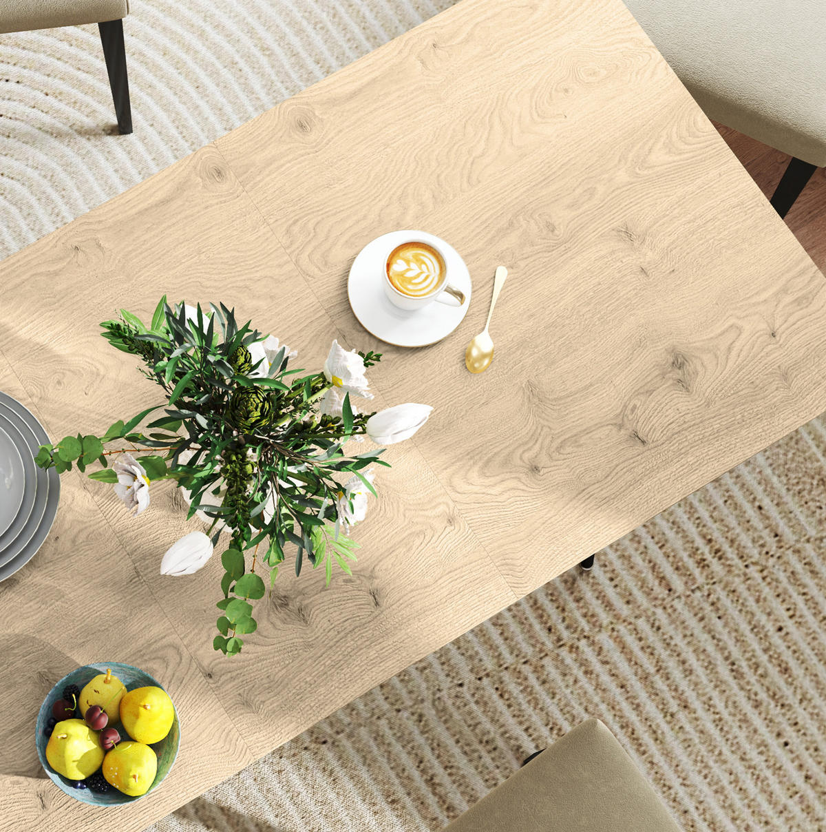 ESSTISCH 120/160/75 cm Natur aus MDF mit Ausziehfunktion - Braun, Holzwerkstoff (160/75/77cm) - OKMYHOME