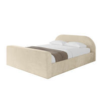 POLSTERBETT mit Bettkasten, Fußteil und Lattenrost, Boxbett ohne Matratze - TIVON-Z-V1 180x200 Beige - Ecru, Holzwerkstoff/Textil (180/200cm) - ALTDECOR
