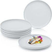 SPEISETELLER LEEDS FROST - 6 teilig aus Steingut - Weiß, Stein (26.5cm) - Sänger