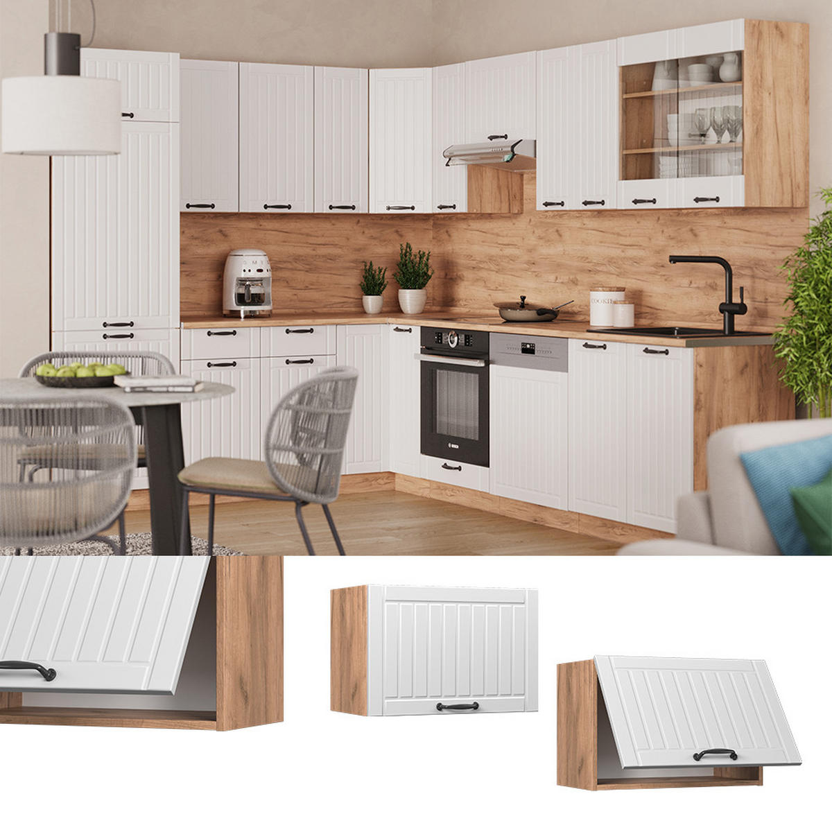 VĚŠÁK NA STĚNU Fame-Line Bílý venkovský dům - bílá/medově dubová, kompozitní dřevo (60/40/34.1cm) - Vicco