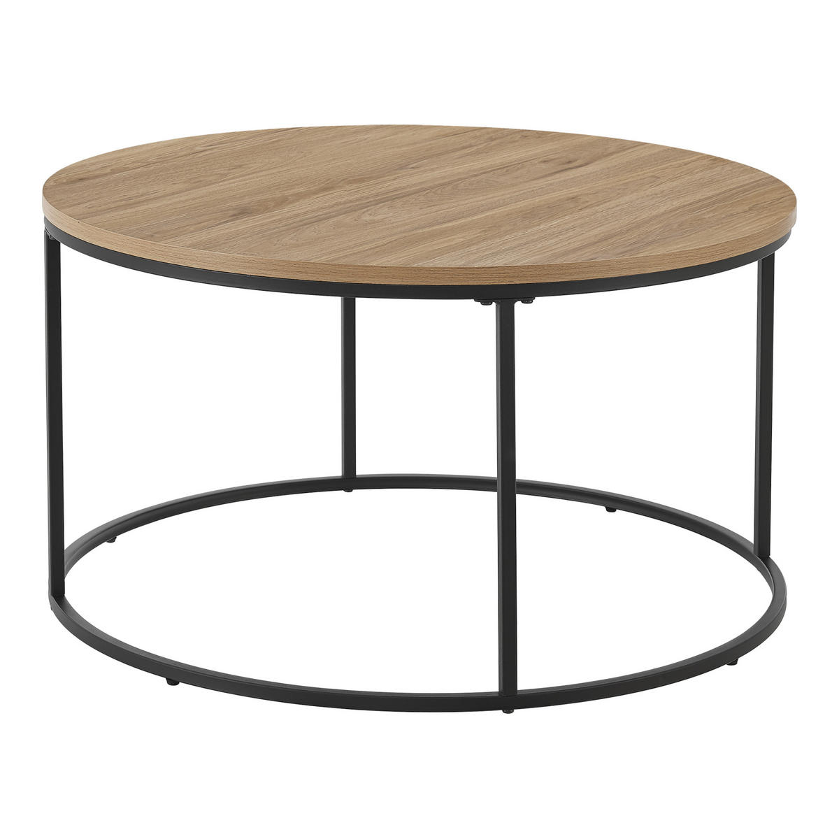 COUCHTISCH Kuhmoinen 45/80 cm - Schwarz/Braun, Holzwerkstoff/Metall (80/80/45cm) - [en.casa]