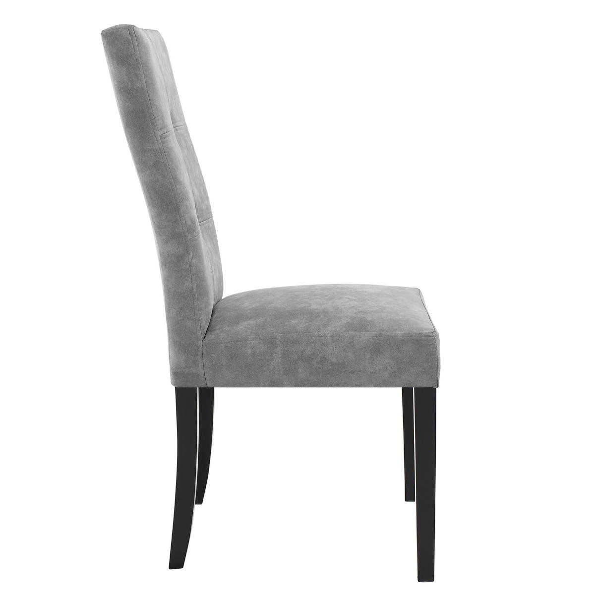 STUHL Solis mit schwarzen Holzbeinen, Polsterstuhl, Hellgrau - Hellgrau/Schwarz, Holz (45/100/42cm) - Beautysofa