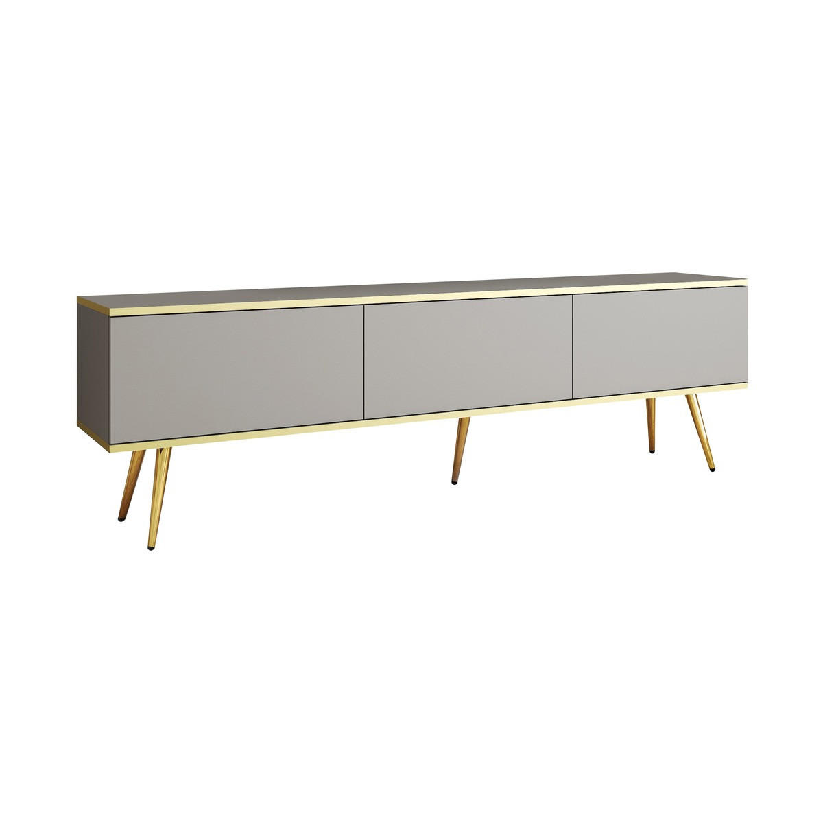 LOWBOARD – 175 cm – Oro – Mit Füßen – TV-GEN0306 - Grau, Holzwerkstoff (175/30/32cm) - hi-markt