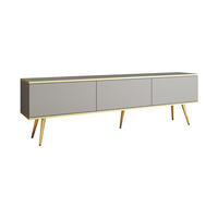 LOWBOARD – 175 cm – Oro – Mit Füßen – TV-GEN0306 - Grau, Holzwerkstoff (175/30/32cm) - hi-markt
