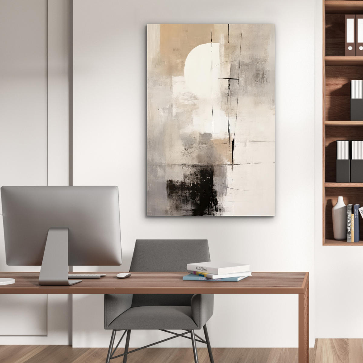 METALLBILD Abstrakt - Kunst - Grau 60x90 cm - Hellgrau, Metall (60/90cm) - MuchoWow