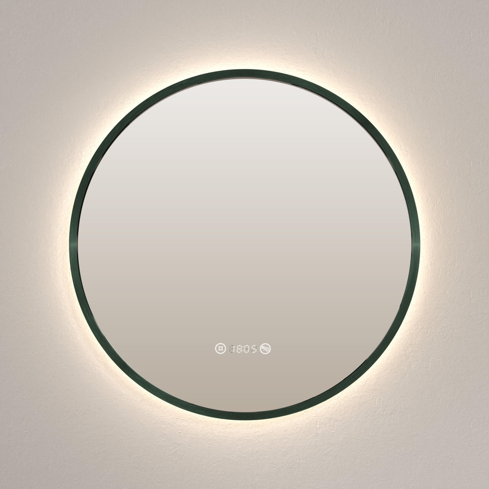 BADSPIEGEL mit Beleuchtung Grün ф60 cm - Grün, Glas (60/60/60cm) - EMKE