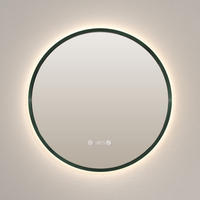 BADSPIEGEL mit Beleuchtung Grün ф60 cm - Grün, Glas (60/60/60cm) - EMKE