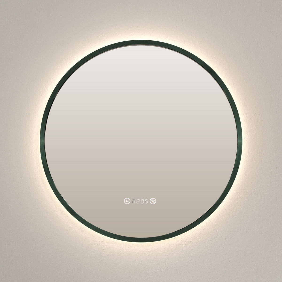 BADSPIEGEL mit Beleuchtung Grün ф60 cm - Grün, Glas (60/60/60cm) - EMKE