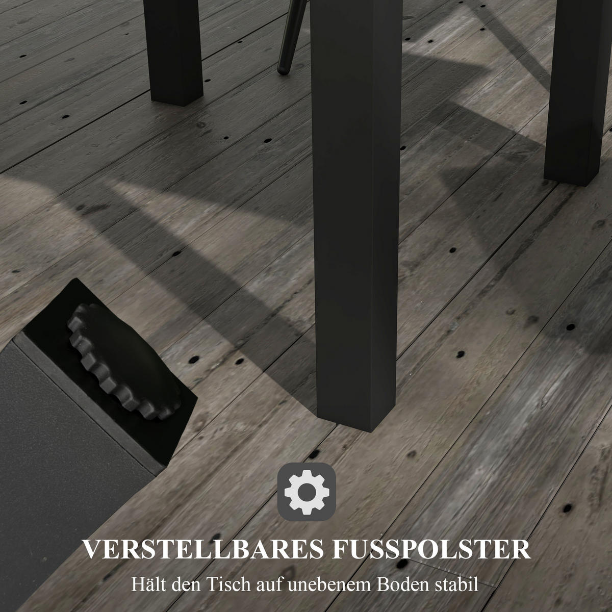 GARTENTISCH, Gelb, Aluminium - Gelb, Metall (162/80/75cm) - Outsunny