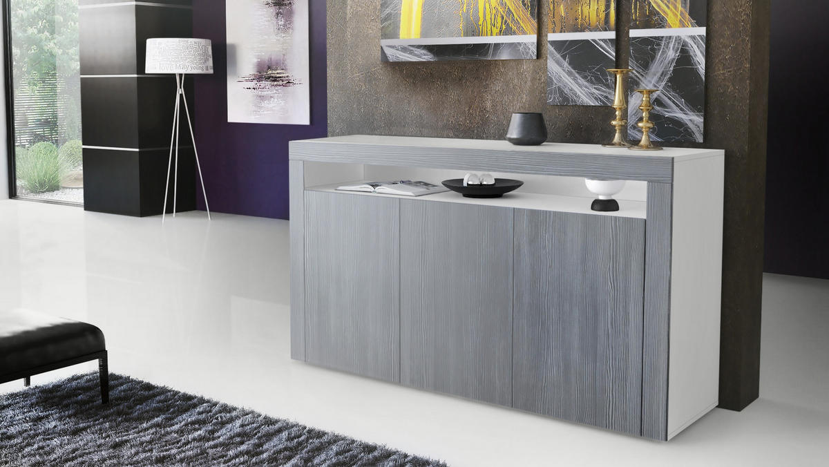 SIDEBOARD Valencia Avola-Anthrazit / Avola-Anthrazit - Anthrazit, Holzwerkstoff (155/92/40cm) - Vladon