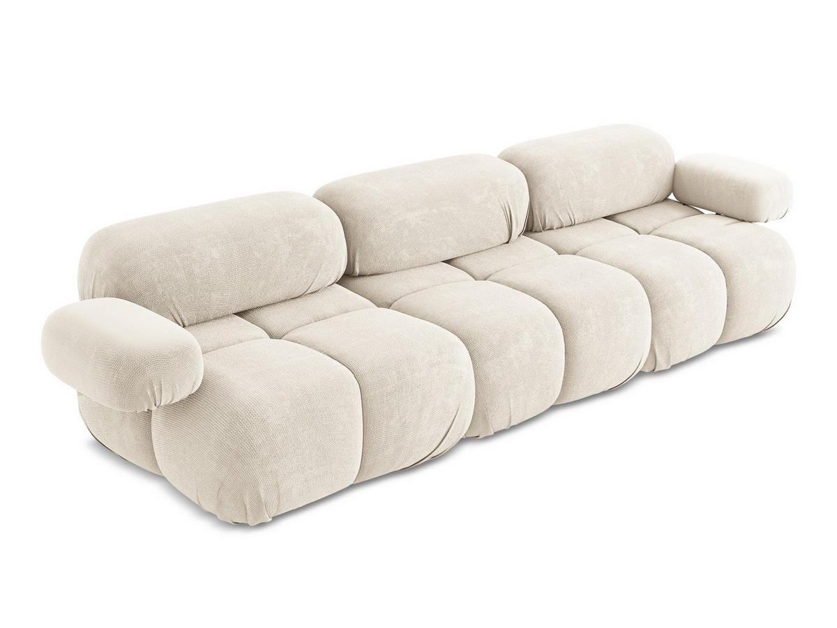 3-SITZER SOFA Chenille Stoff Beige - Beige/Creme, Kunststoff/Textil (285/70/96cm) - Makamii