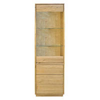 EICHEN-VITRINE mit Glasfront, Säule für das Wohnzimmer CORA - Eichefarben, Holz (60/190/40cm) - Rawood Furniture