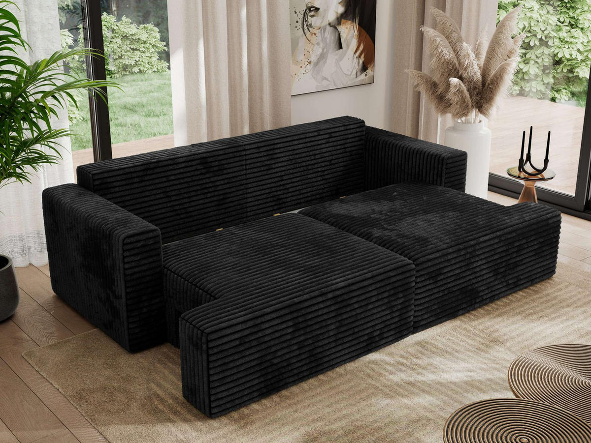 4-SITZER SOFA VIRELLA Schwarz Cord - Schwarz, Textil (240/88/115cm) - MKS