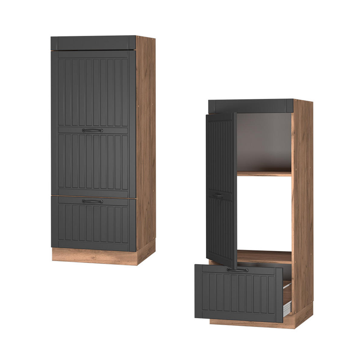 Honigeiche/Dunkelgrau, Holzwerkstoff (60/153.6/58.1cm) - Vicco