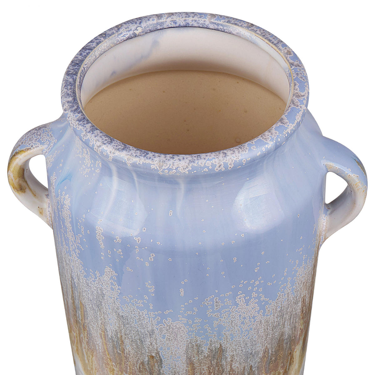 BLUMENVASE Steinzeug blau Gerrha - Blau, Stein (25cm) - Beliani