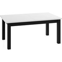 ESSTISCH Lindberg ausziehbar verlängerbar rechteckig, Weiß 140-160/80/77 cm - Schwarz/Weiß, Holz/Holzwerkstoff (140/80/76.5cm) - WFL GROUP