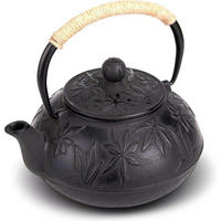 TEEKANNE Gusseisen 800ml Schwarz Ahornblätter - Schwarz, Metall (17/17cm)