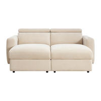 RELAXSOFA - 3 Personen - Stoff - Beige - - Beige, Textil (196/78/175cm) - Vente-Unique