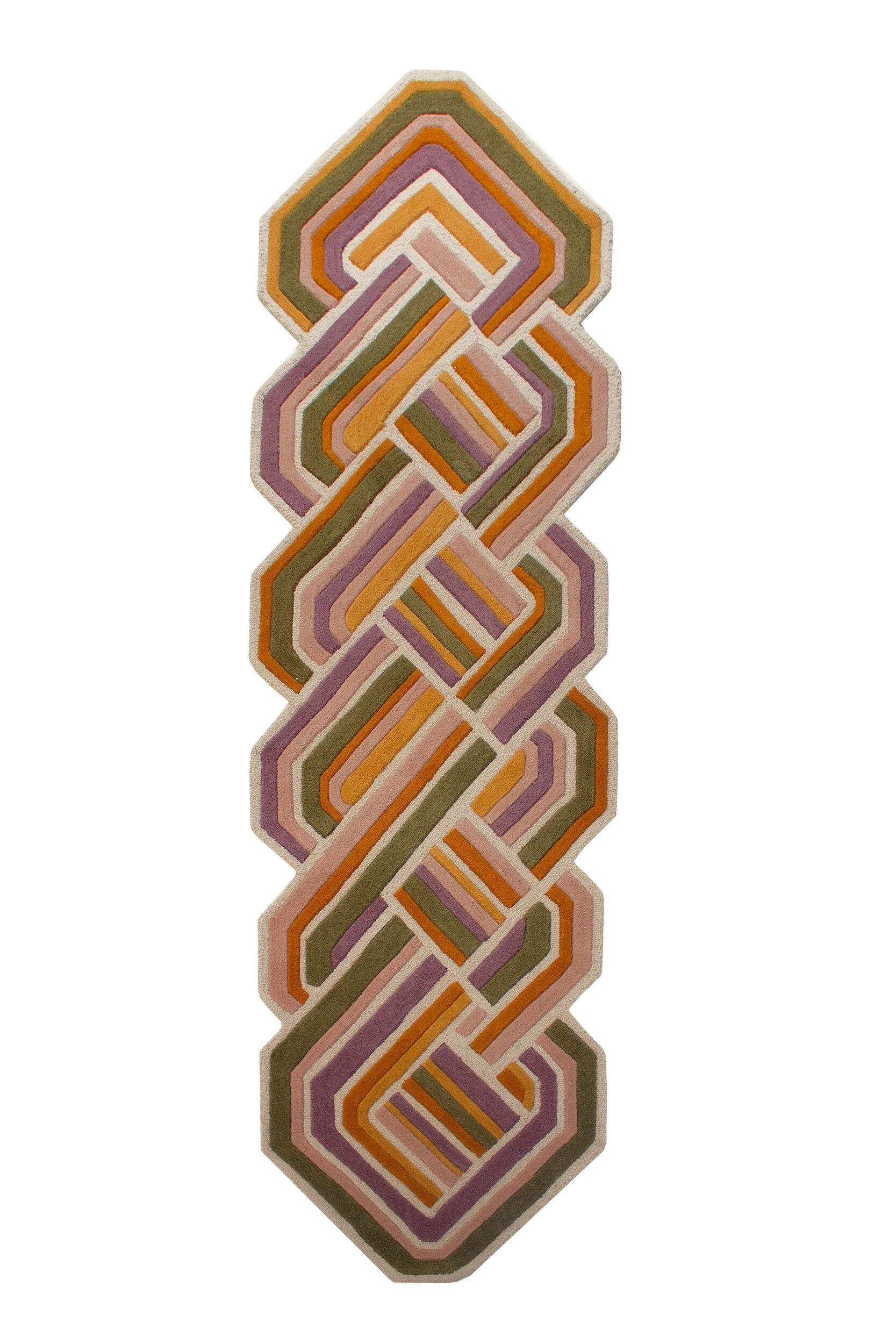 WOLLTEPPICH SOAR, geometrisch, Flieder, 80 x 300 cm - Rosa, Textil (300/80cm) - KADIMA DESIGN
