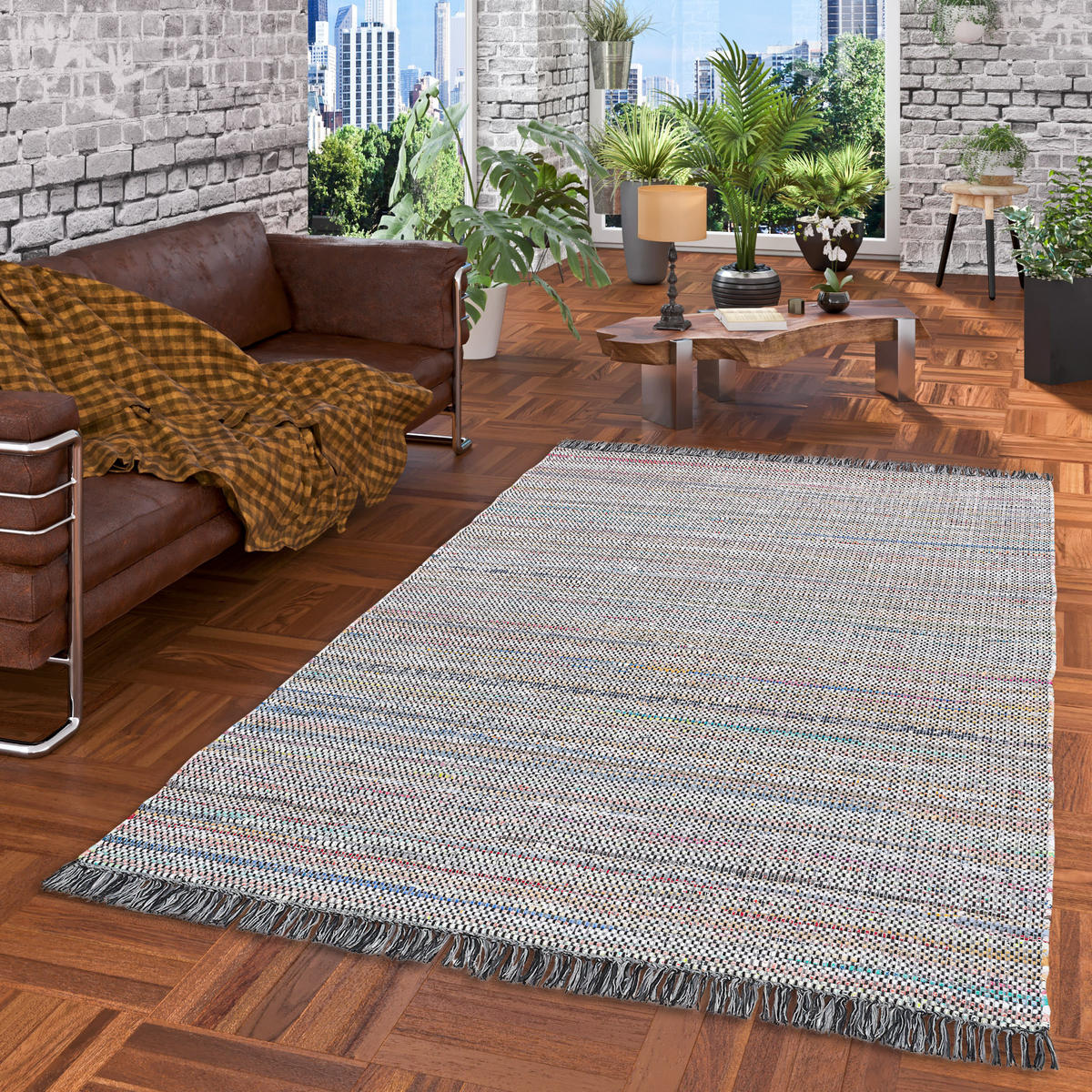 BAUMWOLLE NATUR TEPPICH CAYENNE - Grau, Textil (120/180cm) - Pergamon