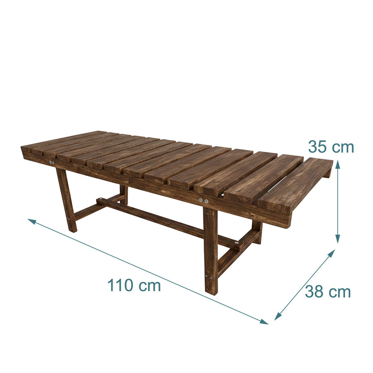 GARTENBANK - Dunkelbraun, Holz (110/35/38cm) - Relaxdays