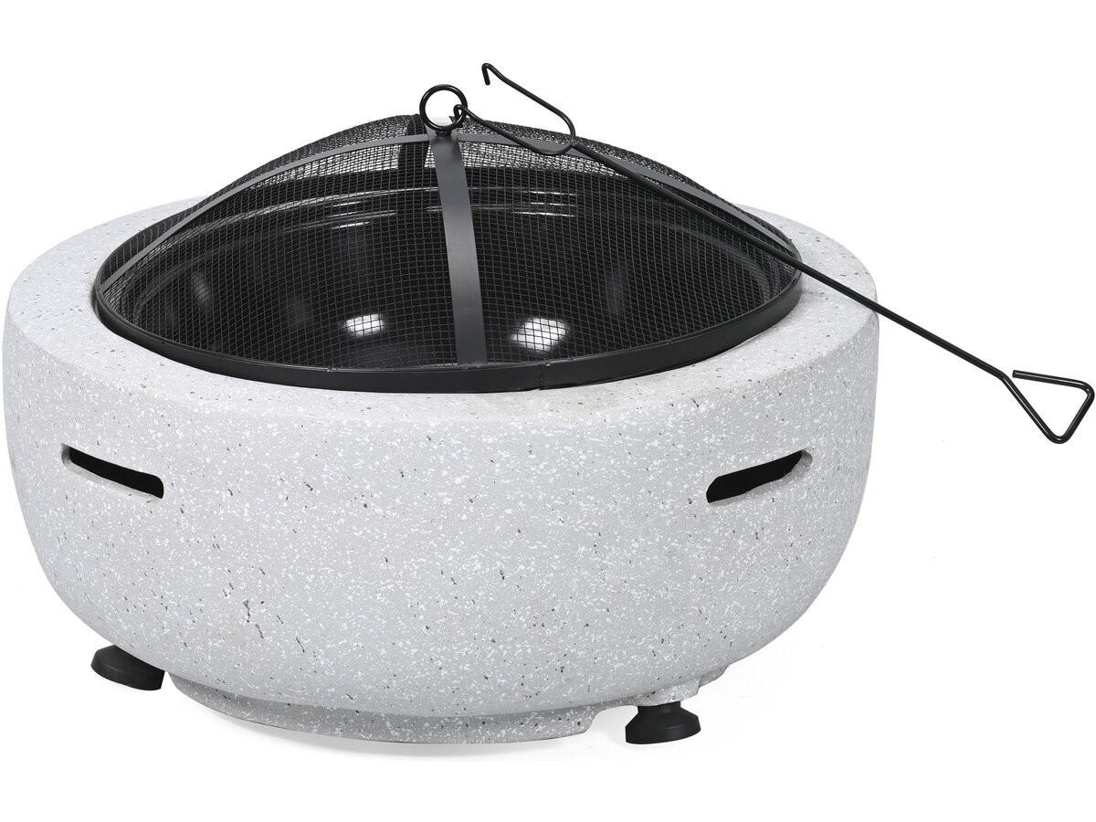 HOLZKOHLENGRILL volkan weiss - Schwarz, Metall (60/40/60cm) - Habitat Garten