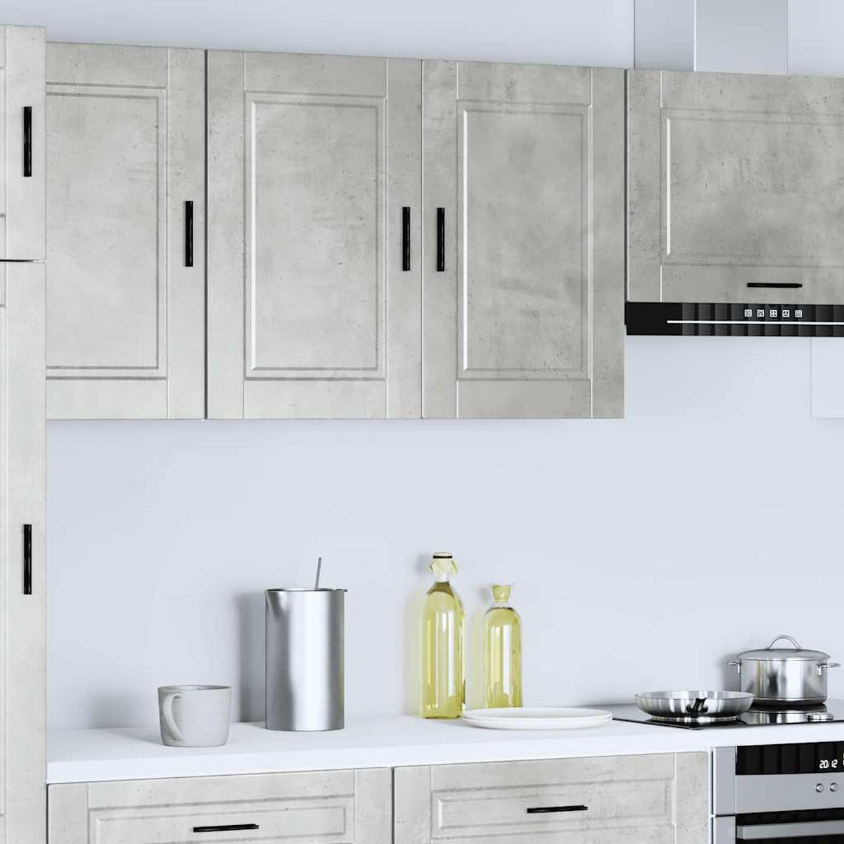 KÜCHEN-HÄNGESCHRANK Betongrau Holzwerkstoff - Grau, Holzwerkstoff (31/60/80cm) - vidaXL