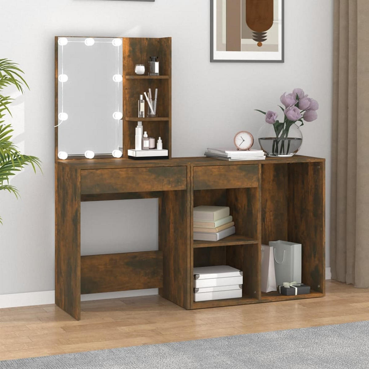 SCHMINKTISCH Cole 75/40/80 cm - Taupe, Holzwerkstoff (75/80/40cm) - Nettlife