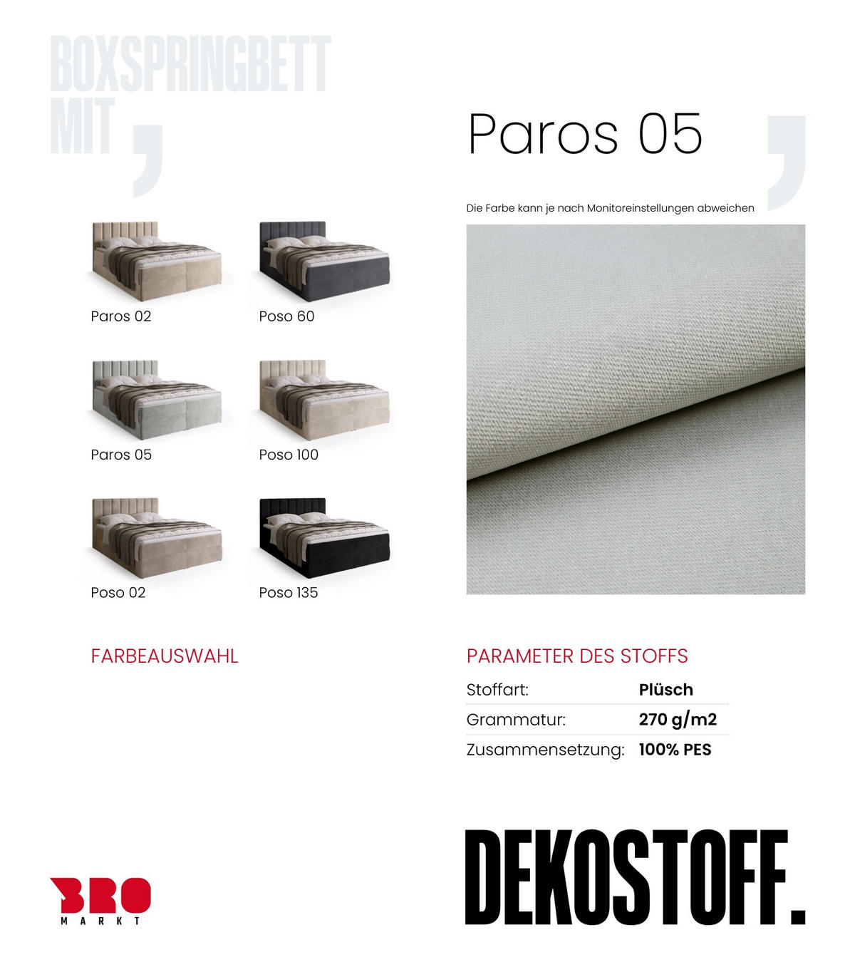 BOXBETT DENVER mit Topper 140x200 Grau - Grau, Textil (140/200cm) - Bromarkt
