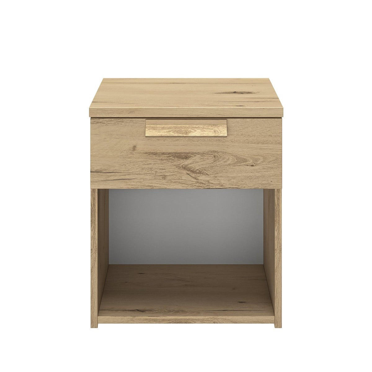 NACHTTISCH 1 Schublade Cyrus - Französische Herstellung - 43/36/50 cm - Nussbaumfarben, Holzwerkstoff (36/50/36cm) - Calicosy