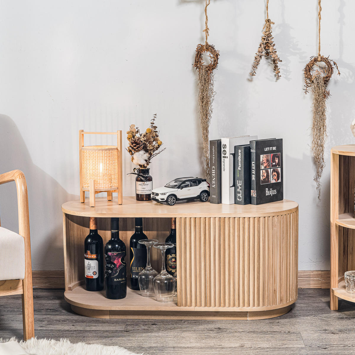 COUCHTISCH Rund Braun 90 x 40 x 40 cm - Braun, Holz (40/90/40cm) - Nordlys