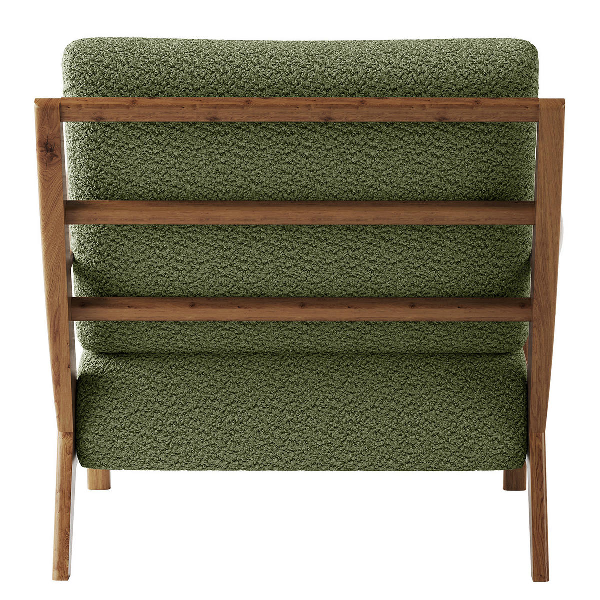 SESSEL - Eichefarben/Grün, Eichenholz/Textil (83/80/75cm) - home24