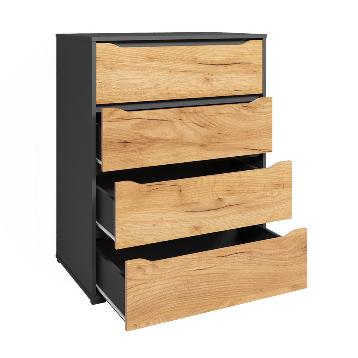 PŘÍBORNÍK Ruben Zlatý dub power/antracit - medově dubová/antracitová, kompozitní dřevo (48/101.6/80cm) - Vicco