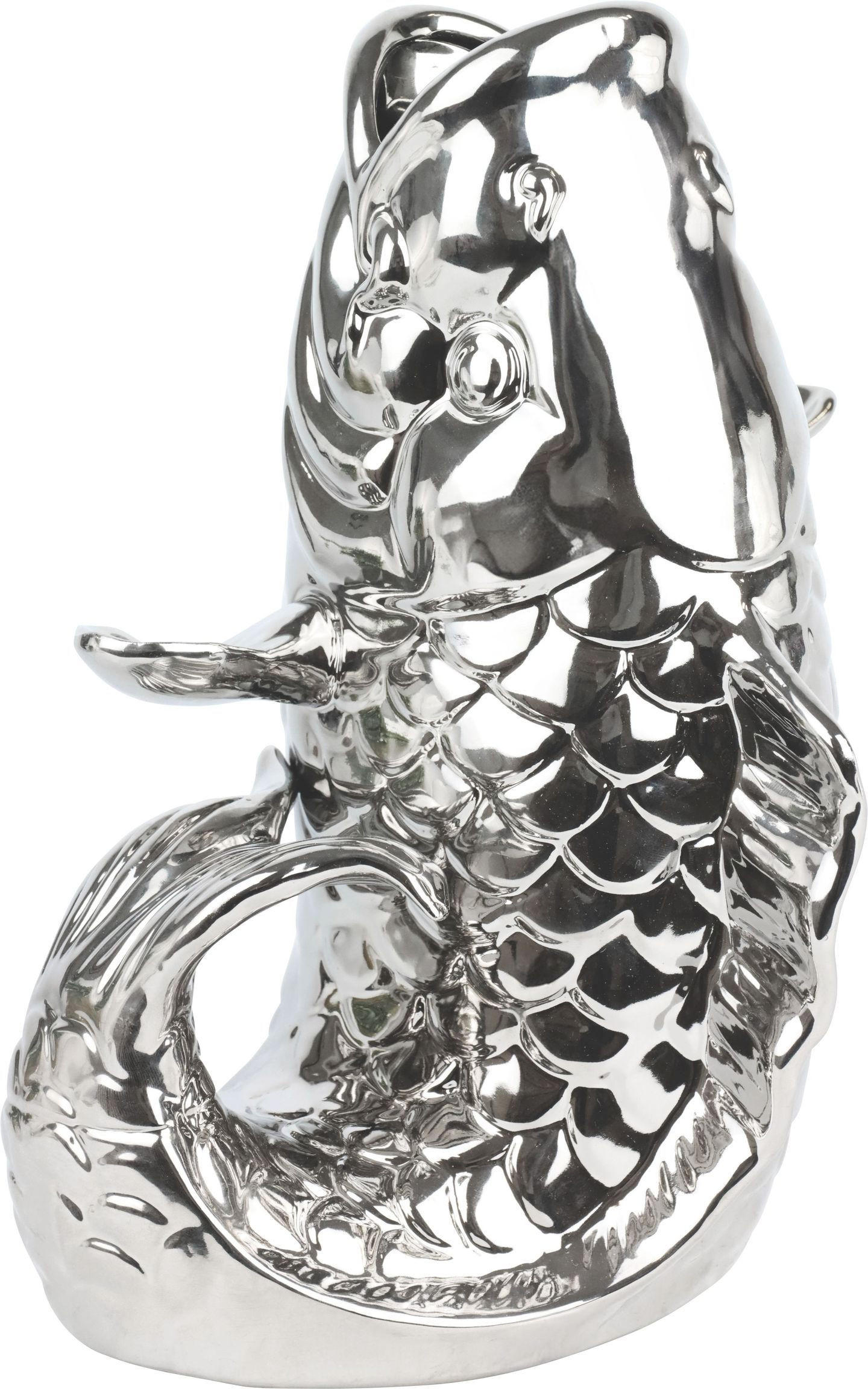 VASE Lucky Fish Silberfarben - Grün, Keramik (30cm) - FURNARO