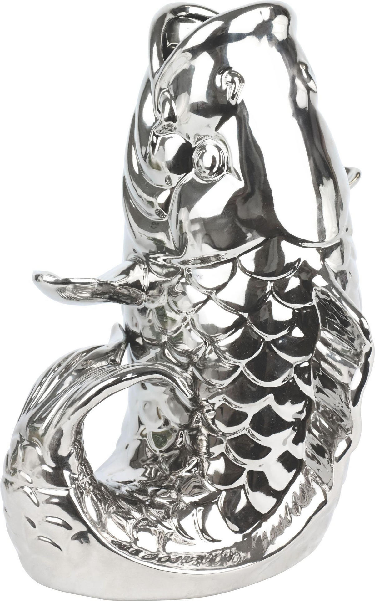 VASE Lucky Fish Silberfarben - Grün, Keramik (30cm) - FURNARO