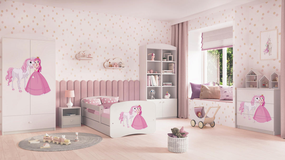 KOMMODE Babydreams Prinzessin Pferd 81/81/41 - Weiß, Holzwerkstoff (81/81/41cm) - RAUMHIRSCH FURNITURE