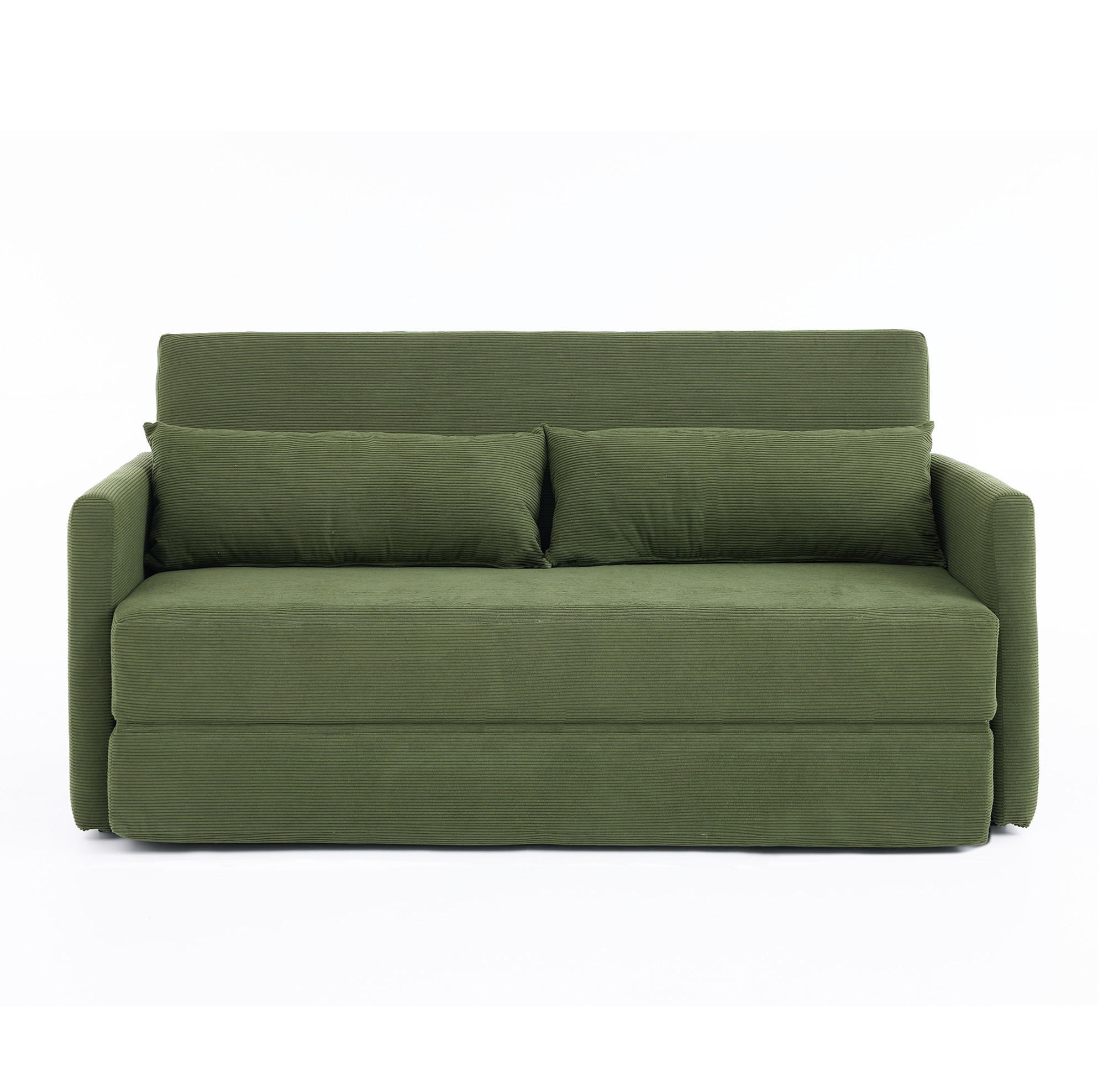 SOFABETT 2-Sitzer klappbar 165 cm Cord Grün - Grün, Metall (165/82/92cm) - Meubliv