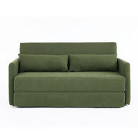 SOFABETT 2-Sitzer klappbar 165 cm Cord Grün - Grün, Metall (165/82/92cm) - Meubliv