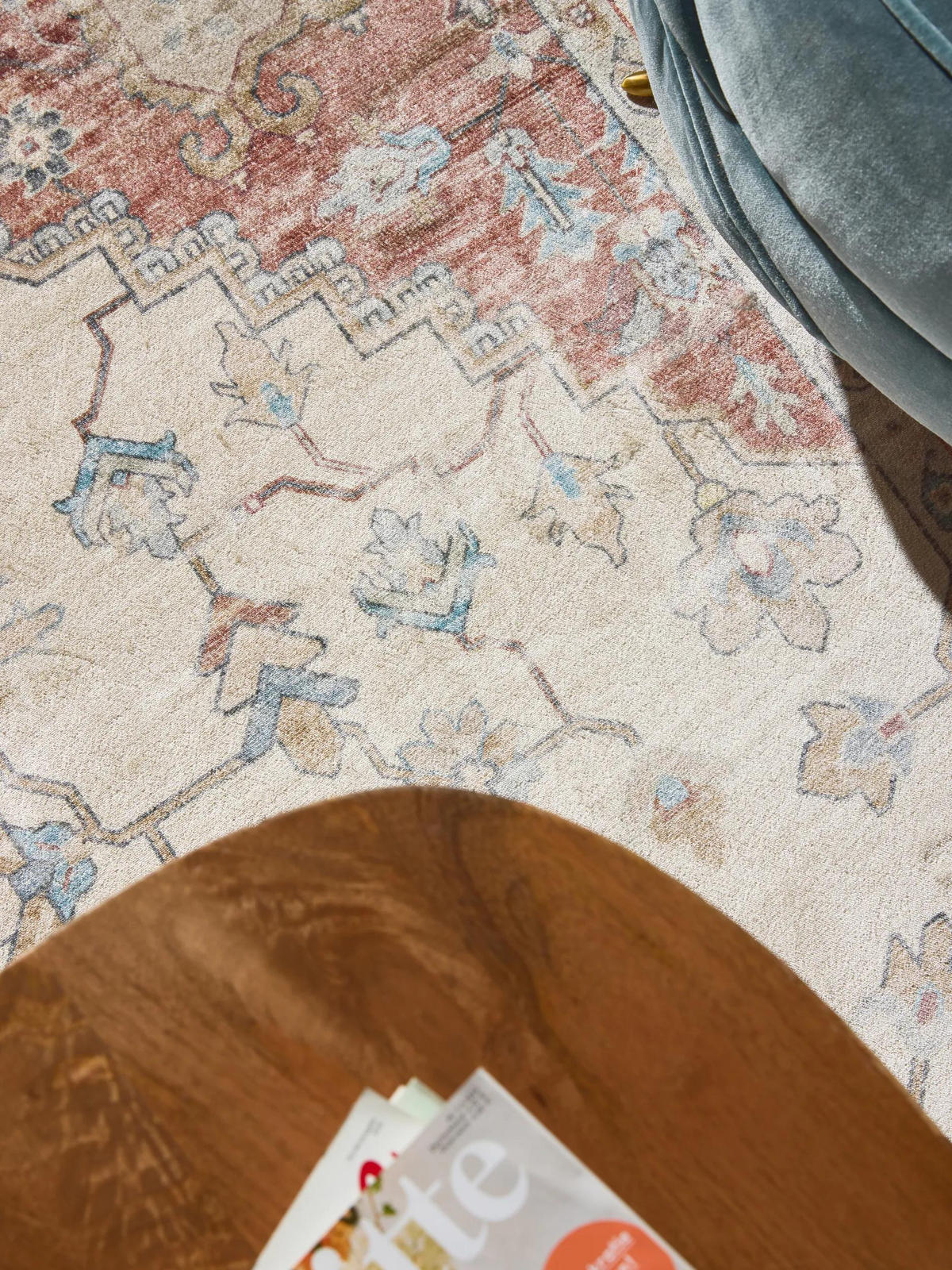 VINTAGE-TEPPICH Miray waschbar 120/170 cm - Rot/Multicolor, Kunststoff (120/170cm) - benuta Nest