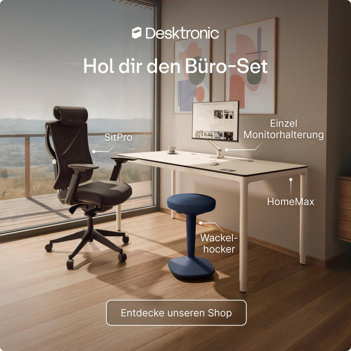 ERGONOMISCHER Balancehocker, Blau - Blau, Kunststoff (37/58/37cm) - Desktronic