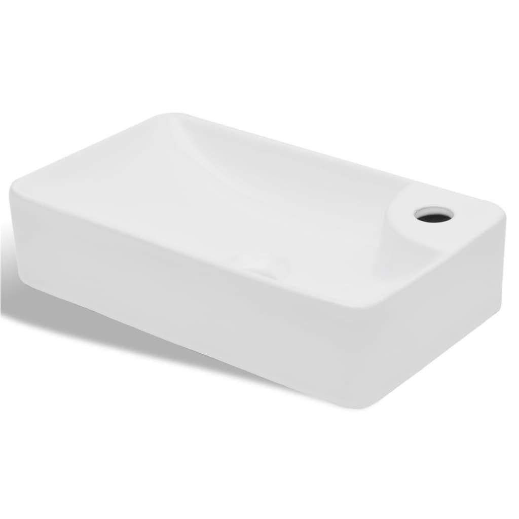 vidaXL Waschbecken Weiß 44x10x25 cm