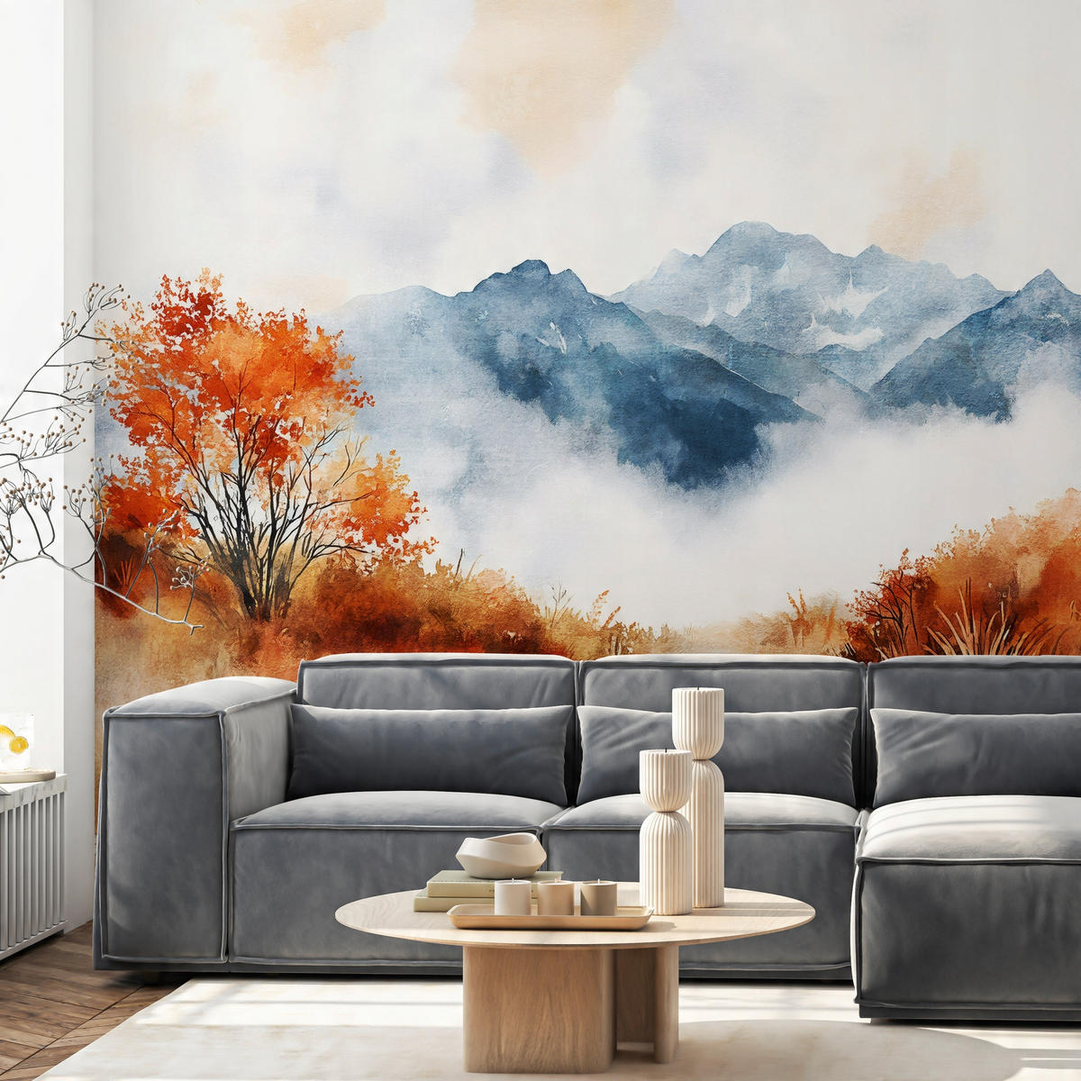 FOTOTAPETE Landschaft Berge Natur Wohnzimmer 350x250 - Multicolor, Papier (350/250cm) - Wallarena