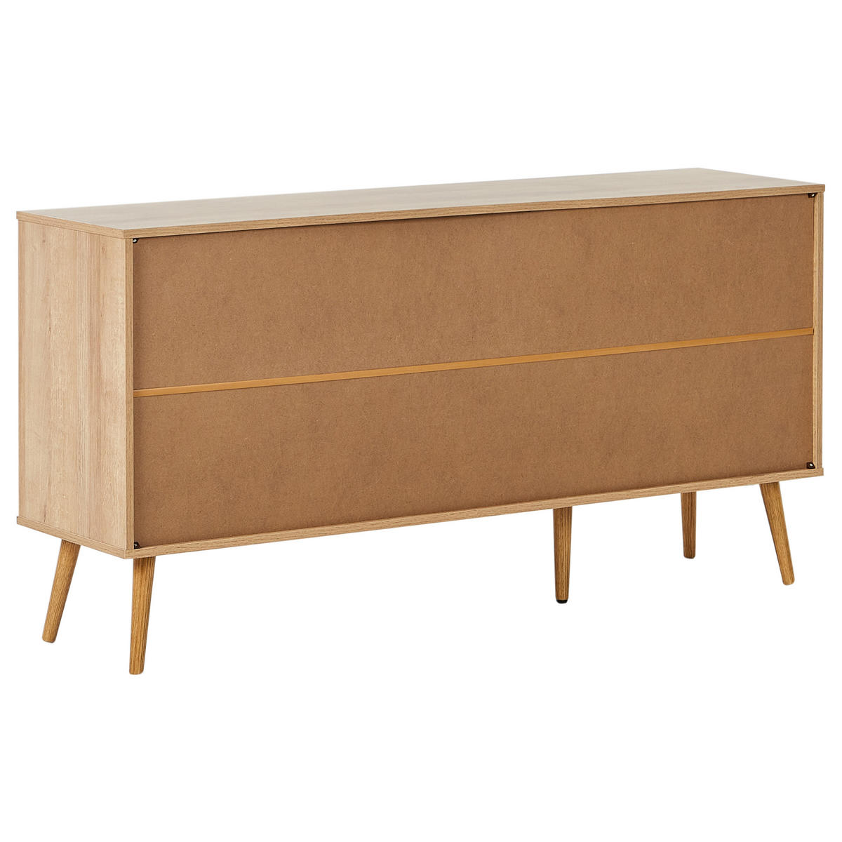 SIDEBOARD mit Glastüren 150 cm Hellbraun Albany - Braun, Holzwerkstoff (150/76/40cm) - Beliani