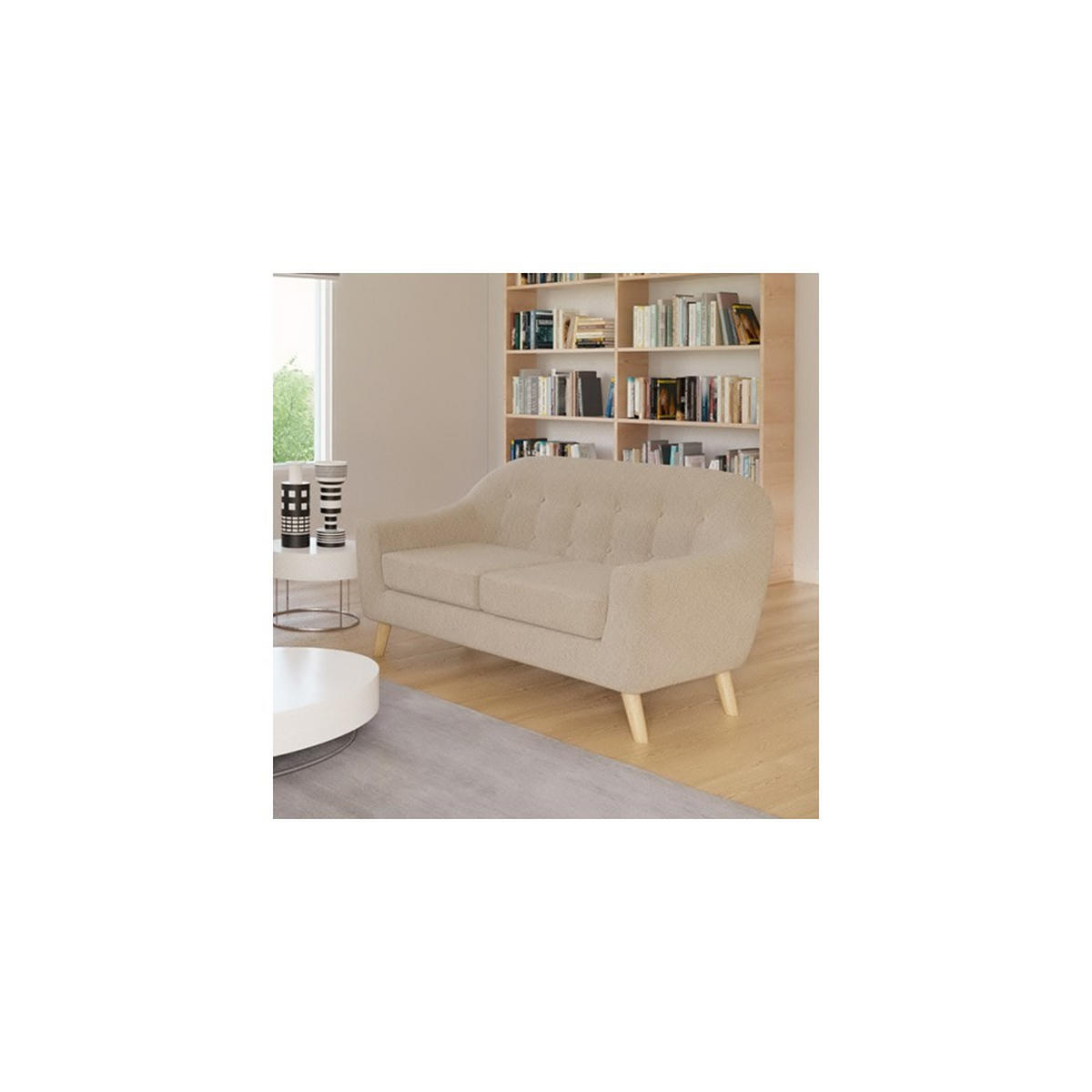 2-SITZER-SOFA SUVI, Beige - Beige, Holzwerkstoff (82/81/148cm) - Weber Industries