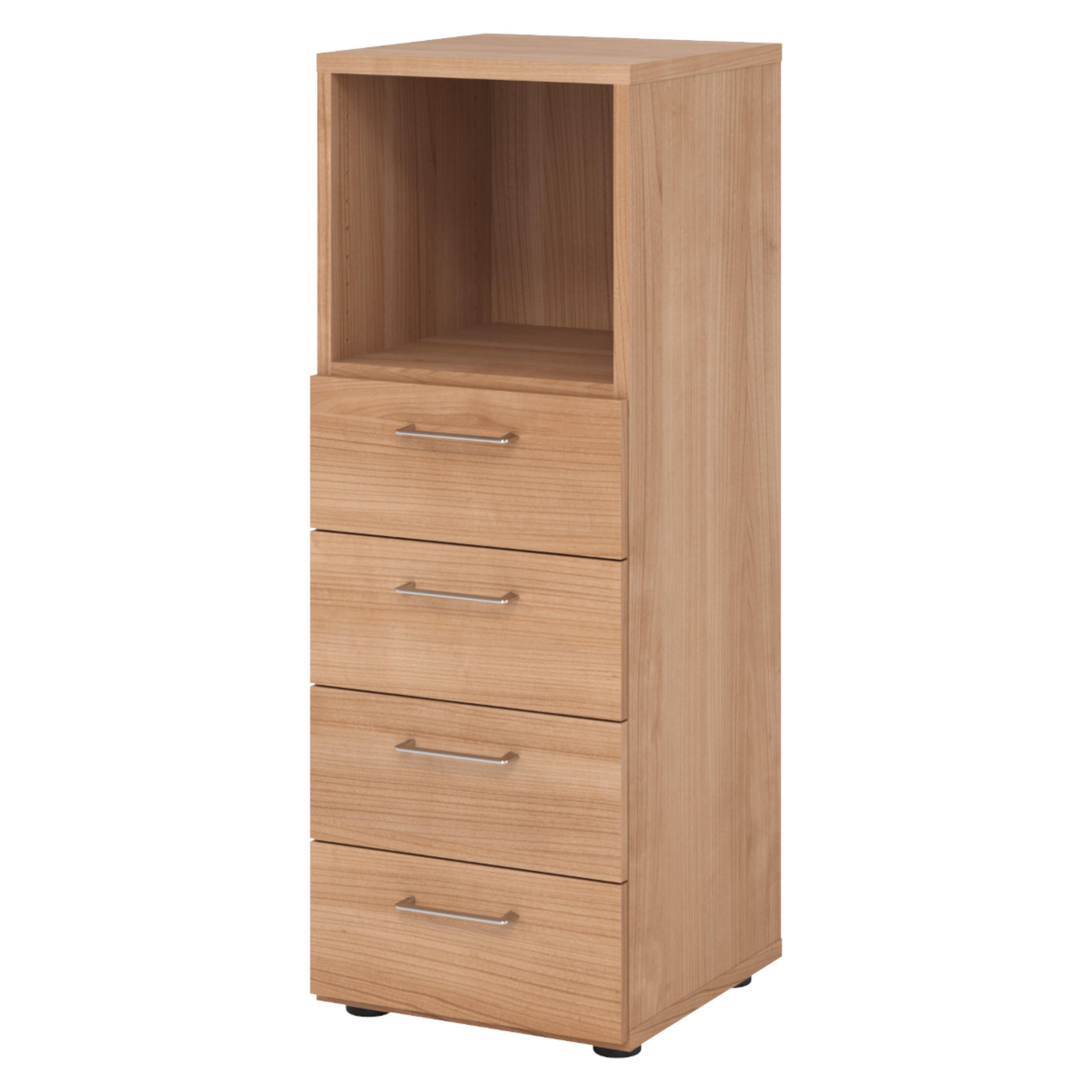 SCHUBLADENSCHRANK - 4 Schübe 42/40/110 cm in Nussbaumfarben - Nussbaumfarben, Holzwerkstoff (40/110/42cm) - bümö