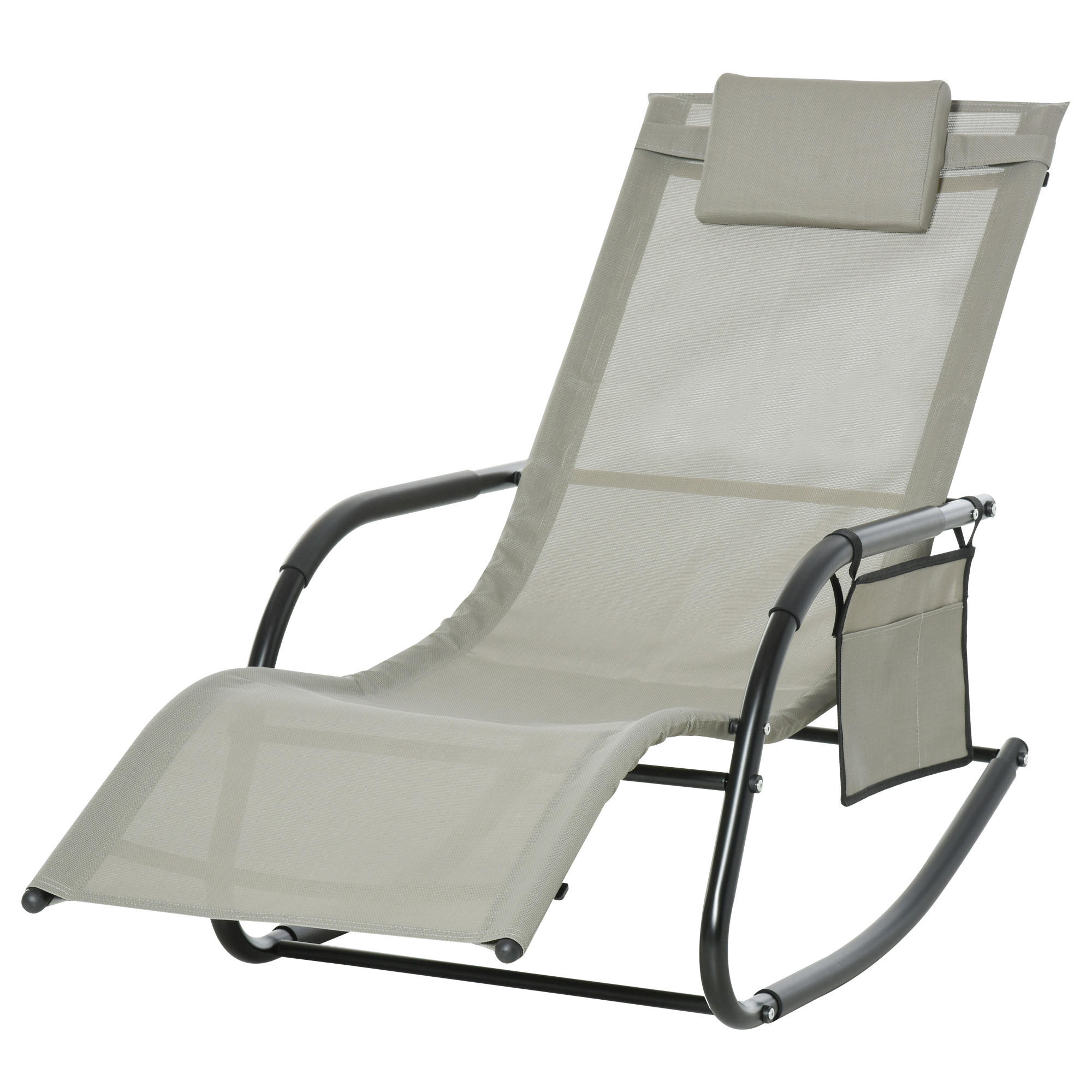 ComfortXL Gartenliege Hellgrau 62x88x150 cm